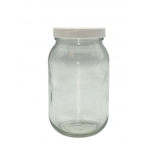 16oz Clear Economy Jar Assembled w/63-400 Poly Vinyl Lined Cap (24/cs)