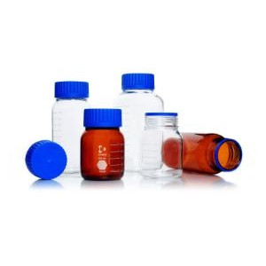 KIMBLE? GLS 80  Media Bottle 3.3 Borosilicate, KIMCOTE, w/ screw cap & pour ring (PP) 250 mL (4cs)