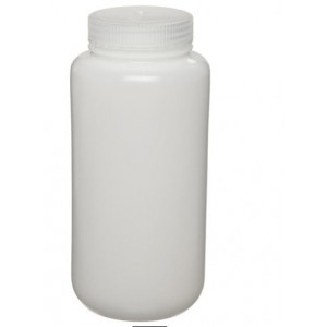 500mL Wide Mouth HDPE Bottle, 53-415 PP Screw Thread Closure {Lab Grade} (125/cs)