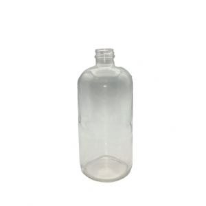 32oz Clear Boston Round Safety Coated (12/cs)