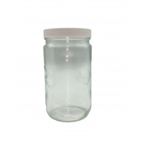 04-32SST121 // 32oz Clear Straight Sided Jar Assembled w/89-400 PTFE Lined Cap (12/cs)