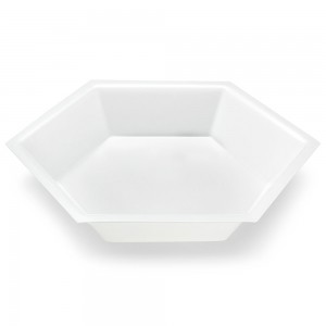 Weighing Boat, Plastic, Hexagonal, Antistatic, PS, White, Large, 200mL, 500/Unit