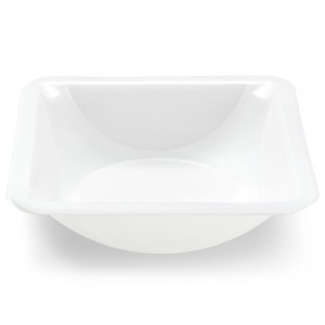 Weighing Boat, Plastic, Square with Round Bottom, Small Easy Pour Spout, Antistatic, 89 x 89 x 25mm, PS, White, 100mL, 500/Unit