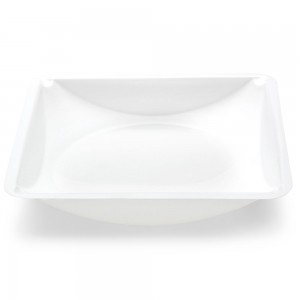 Weighing Boat, Plastic, Square with Round Bottom, Small Easy Pour Spout, Antistatic, 89 x 89 x 25mm, PS, White, 100mL, 500/Unit