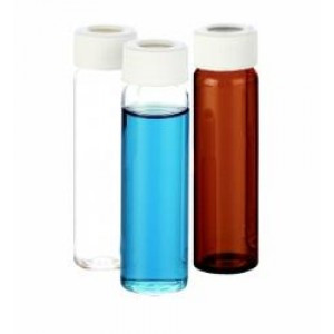 40mL Amber VOA Vial w/24-414 Open Top Cap w/Bonded PTFE/Silicone Septa {Certified} (80/cs)