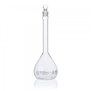Flask, Volumetric , Globe Glass, 250mL, Class A, To Contain (TC), ASTM E288, 6/Box (CS/12)