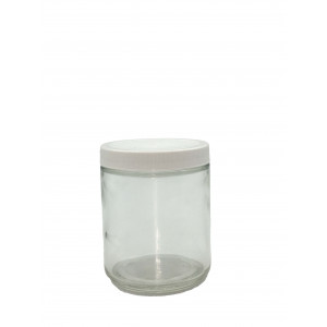 04-8SST121 // 8oz Clear Straight Sided Jar Assembled w/70-400 PTFE Lined Cap (12/cs)