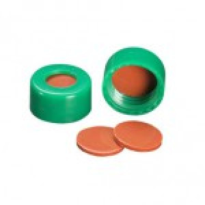 9mm AVCS Green Target DP Cap w/Ivory PTFE/Red Rubber Septum (100/pk)