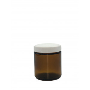 4oz Amber Straight Sided Jar Assembled w/58-400 Poly Vinyl Lined Cap (24/cs)