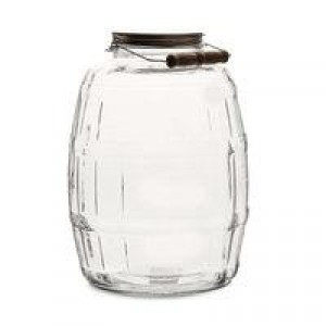 2-1/2 Gallon Barrel Jar w/Green Metal Lid {Each}