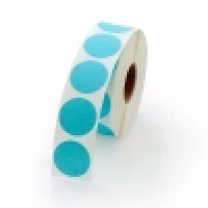 1-THERMAL TRANSFER LABEL-FLOOD BLUE CIRCLE(5500 PER ROLL)