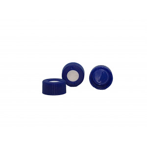 9mm AVCS Blue Target DP Cap, Pre-Slit TEF/Silicone Septa (100/pk)