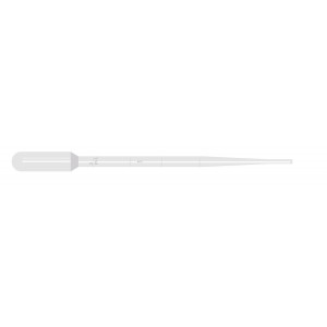 Transfer Pipet, 5.0mL, Blood Bank, Graduated to 2mL, 155mm, Bulb Draw - 1.8mL, 500/Dispenser Box, 10 Boxes/Unit