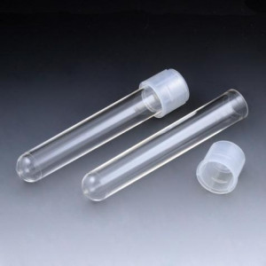 Culture Tube, 12 x 75mm (5mL), PS, STERILE, Attached Dual Position Cap, 25/Bag, 20 Bags/Unit