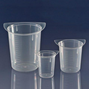 Beaker, Three Corner, Clarified PP, Graduated, 800mL, 100/Unit