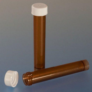 Transport Tube, 10mL, with Separate Screw Cap, AMBER, PP, Conical Bottom, Self-Standing, Molded Graduations, 1000/Unit