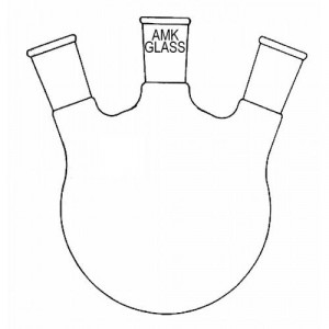 Round Bottom Flask, 250mL, 3-Neck, Angled 20�, 19/22 Center, 19/22 Sides (ea)