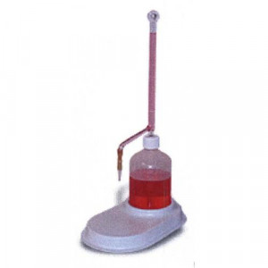 S-O-M Buret, 25mL, 165mm, 500mL Poly Bottle, Econo-Tip, Graduated w/ Black Markings (w/ Base, Rubber Tip Assembly) (ea)