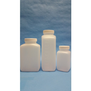 500mL Natural HDPE Oblong Bottle Assembled w/53-400 PTFE Lined Cap (150/cs)