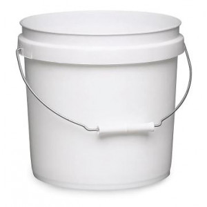 2 Gallon O/H White HDPE Pail UN embossed w/Handle (Each)