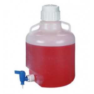 10L Round LDPE Carboy, Spigot, 83B Screw Thread Closure (6/cs)