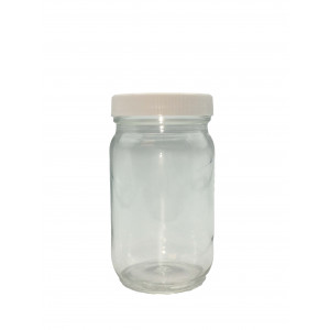 8oz Clear Economy Jar Assembled w/58-400 PTFE Lined Cap (24/cs)