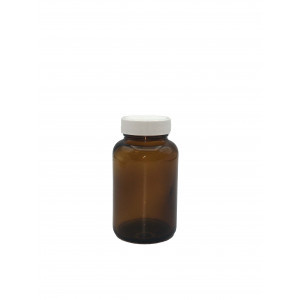 05-120WMT241 // 120mL Amber Wide Mouth Packer Assembled w/38-400 PTFE Lined Cap (24/cs)