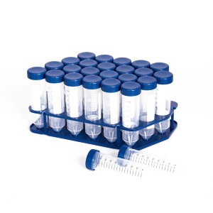 Centrifuge Tubes, PP, 50mL, Conical Bottom, Screw Caps, 12,000g, Rack Pack, Sterile, (25/Rack, 20Racks/CS)