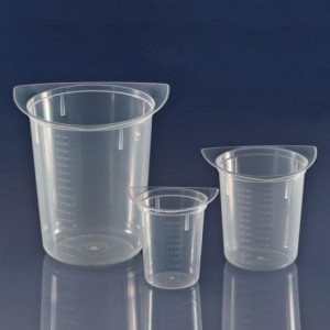 Beaker, Three Corner, Clarified PP, Graduated, 1000mL, 100/Unit