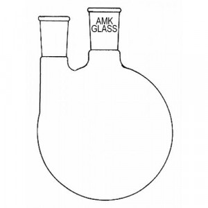 Round Bottom Flask, 1000mL, 2-Neck, Vertical, 24/40 Center, 24/40 Side (ea)