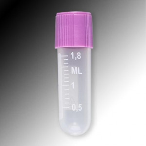 Sample Tube, 2mL, External Threads, PP, White Graduations & Marking Area, Round Bottom, 1000/Unit