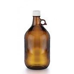 80oz Amber Ring Handled Jug Assembled w/38-439 PTFE Lined Cap (6/cs)