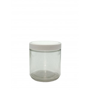 16oz Clear Straight Sided Jar Assembled w/89-400 F-217 Lined Cap (12/cs)