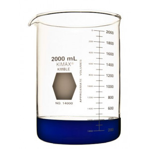 Kimax 2000mL Low Form Griffin Beaker, (8/cs)