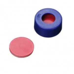 9-425 Blue Assembled  Cap, PTFE/Silicone/PTFE Septa (100pk)